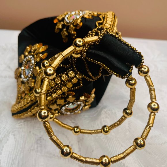 Vintage Ethnic Golden Metal Petals Clutch Purse – Handmade in Spain - Picture 5 of 8